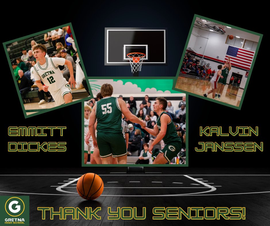 gretnabball's tweet image. Last night, we had our annual banquet to close out the 2024-2025 season. We would like to take a moment to thank our two seniors for their contributions to our program! Their leadership will be missed!
@emmittdickes_ @kalvinjanssen