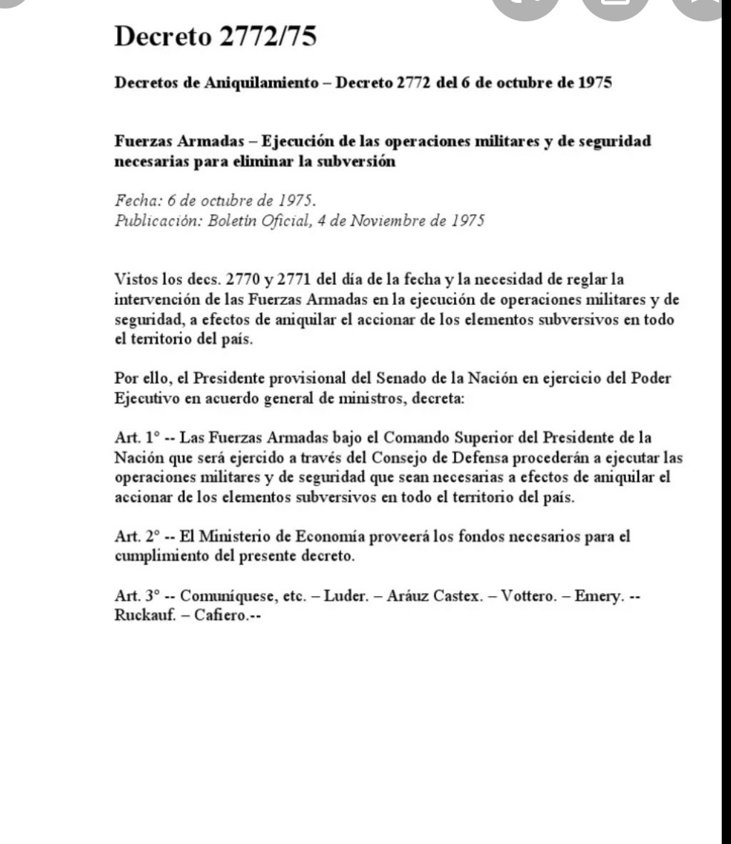 Cafiero hoy marcha, admirado por Taty Almeida, el hijo de ella fue ejecutado en 1975 por el gobierno democrático de Isabel Perón. 

Quien dió la orden? EL ABUELO de Cafierito. Se ve que quería al hijo. 

#NoFueron30Mil 
#LaVerdadCompleta
