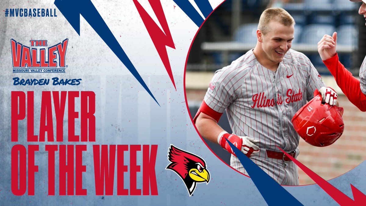 PLAYER OF THE WEEK➡️Brayden Bakes, <a href="/RedbirdBaseball/">Illinois State Baseball</a> 

Bakes led the Redbirds with 4 extra-base hits in their series with Belmont this weekend. Bakes became the first Redbird to record 3 homers in a game for the Redbirds since Ryan Cermak at Western Illinois in 2022. Over the