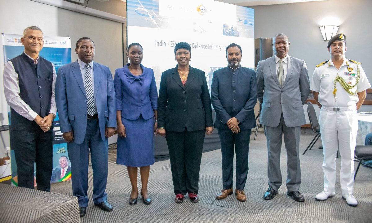 IndiainZimbabwe's tweet photo. The Maiden India-Zimbabwe Mini Defence Expo and Industry Interaction was held on 21 March 2025 at Harare. Hon. Minister of Defence Oppah Muchinguri was the Guest of Honour. 

@SpokespersonMoD @indiannavy @DDPINDIA @MEAIndia https://t.co/eKA3RfUGHy