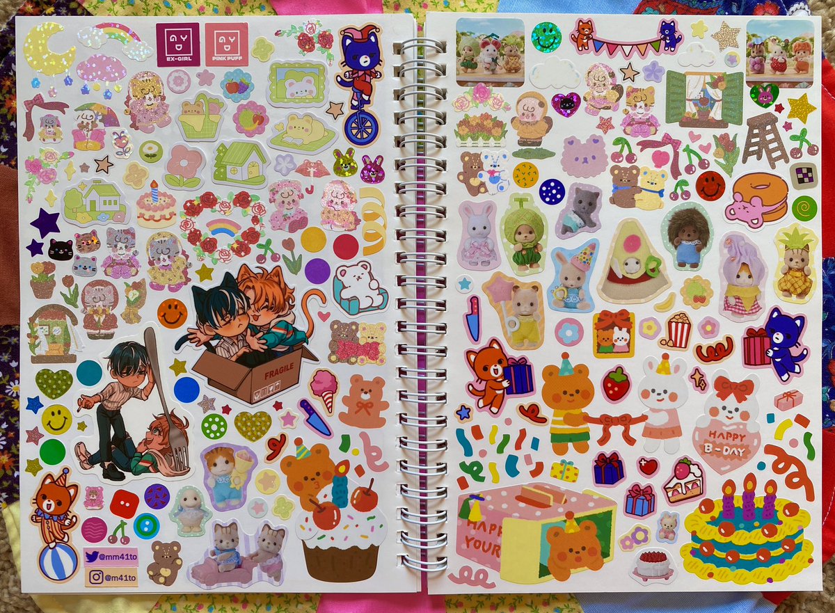 i got my cutie cannibal yaoi stickers from <a href="/mm41to/">M41TO / MAITO 🔞</a> put into my sticker book finally 💞🔪🍓🌈