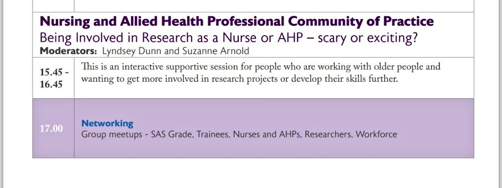 🗣📢 Attention all Nurses &amp; AHPs Just over 2 weeks to the <a href="/GeriSoc/">British Geriatrics Society</a> Spring Meeting in Belfast 🇮🇪
Please 🙏 join us in person or online for a fabulous Community of Practice with a packed programme on Research <a href="/FinneganSusanne/">Dr Susanne Arnold</a> <a href="/Jacquih0lmes/">Jacqui Holmes</a> <a href="/JulietMacArthur/">Juliet MacArthur</a>
Still time to register