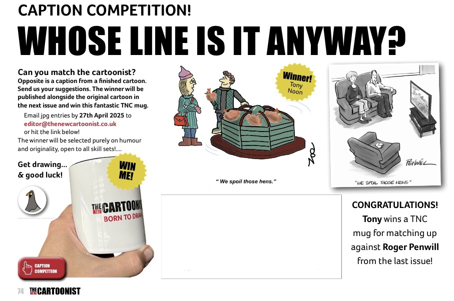 tonynoon642's tweet photo. Super Excited , as they say now , to be this month’s winner in #TheNewCartoonist #captioncompetition…If you want to have a go , you’ll have to buy a copy of the mag , but it’s great fun and value for money … https://t.co/5OEiaFqlLl
