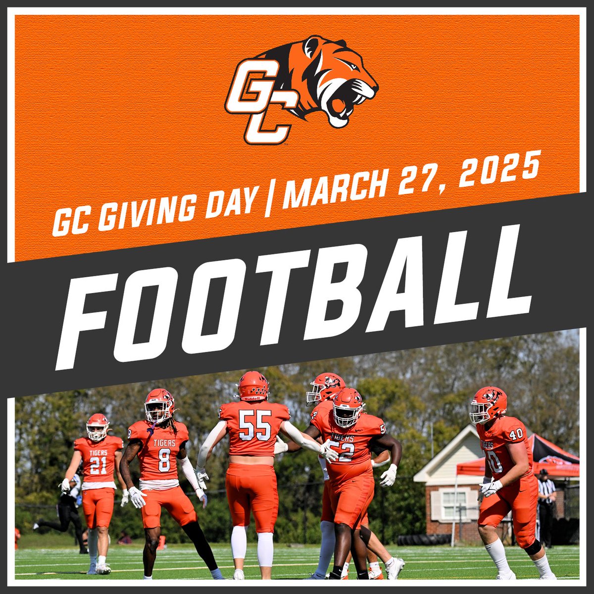 Giving Day is coming up!🐅🏈

This year we are doing a 4 Quarter challenge to raise a total of $20,000

1st Quarter: Additional Travel Expenses
2nd Quarter: Upgrade Field Equip.
3rd Quarter: Weight Room Upgrades
4th Quarter: Tech Upgrades

The link to donate will be in our bio!🐅