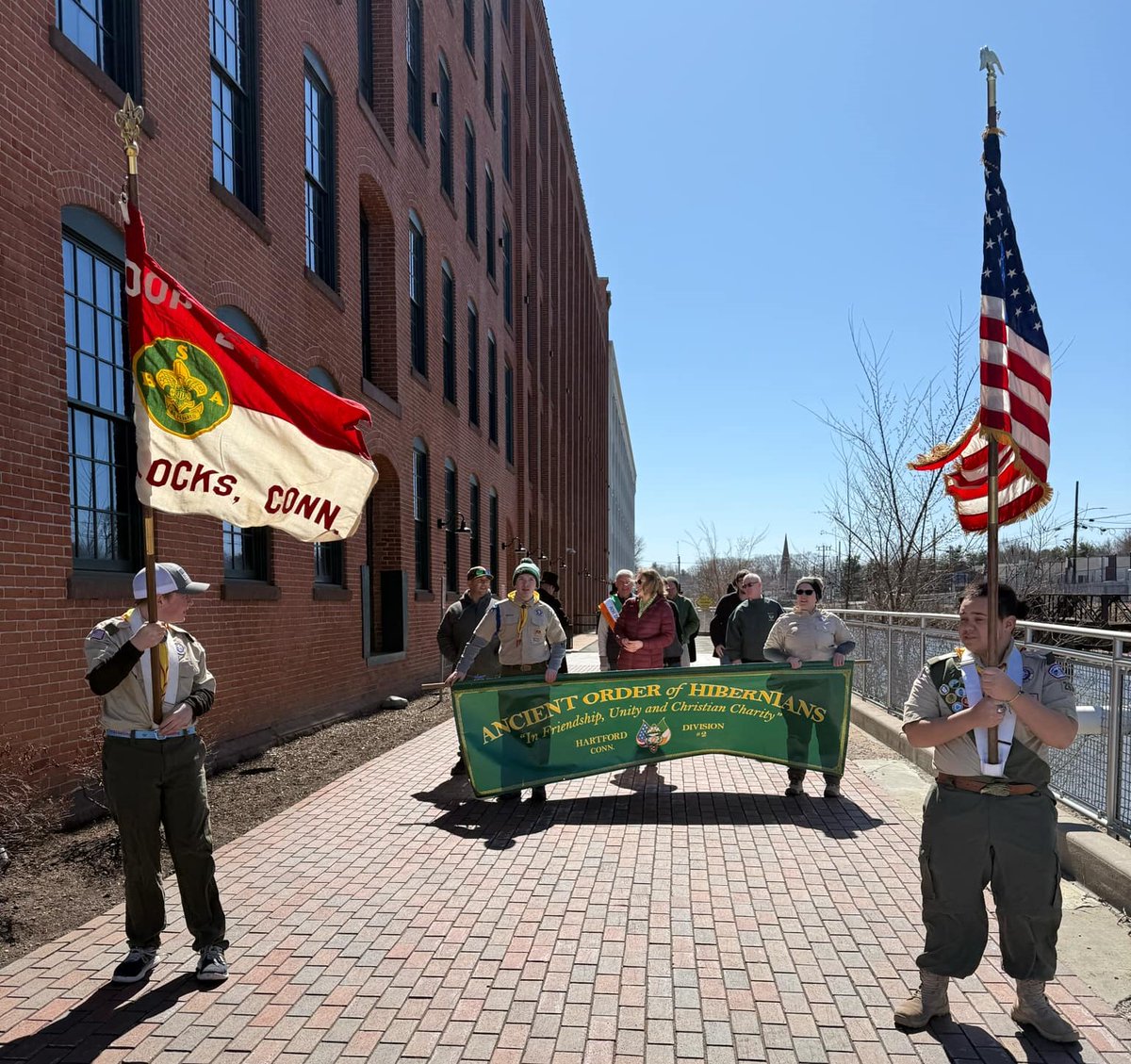We held our annual wreath laying ceremony at the Windsor Locks Canal Workers Memorial on Sunday. The memorial honors a forgotten burial spot of Irish immigrants who perish in the building of the canal.