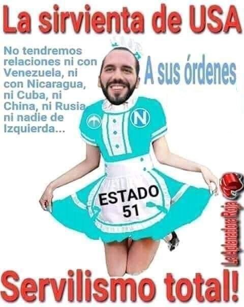 #BukeleTúNoEresElSalvador

El pueblo salvadoreño no es responsable de tus
decisiones macabras contra Venezuela.