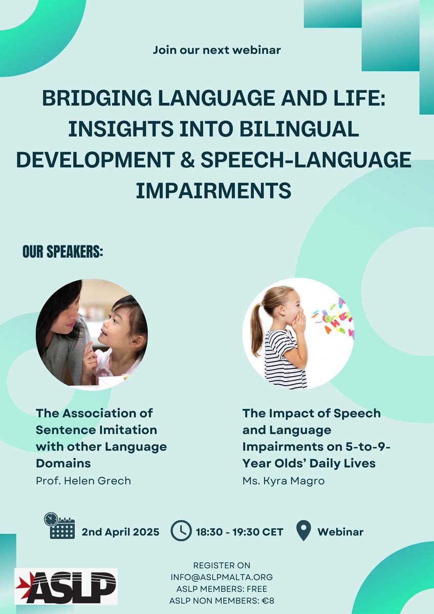 ESLA Europe (@eslaeurope) on Twitter photo Join this interesting webinar held by <a href="/AslpMalta/">Association of Speech Language Pathologists (ASLP)</a> one of our members! Register here: docs.google.com/forms/d/e/1FAI… Join this interesting webinar held by <a href="/AslpMalta/">Association of Speech Language Pathologists (ASLP)</a> one of our members! Register here: docs.google.com/forms/d/e/1FAI…