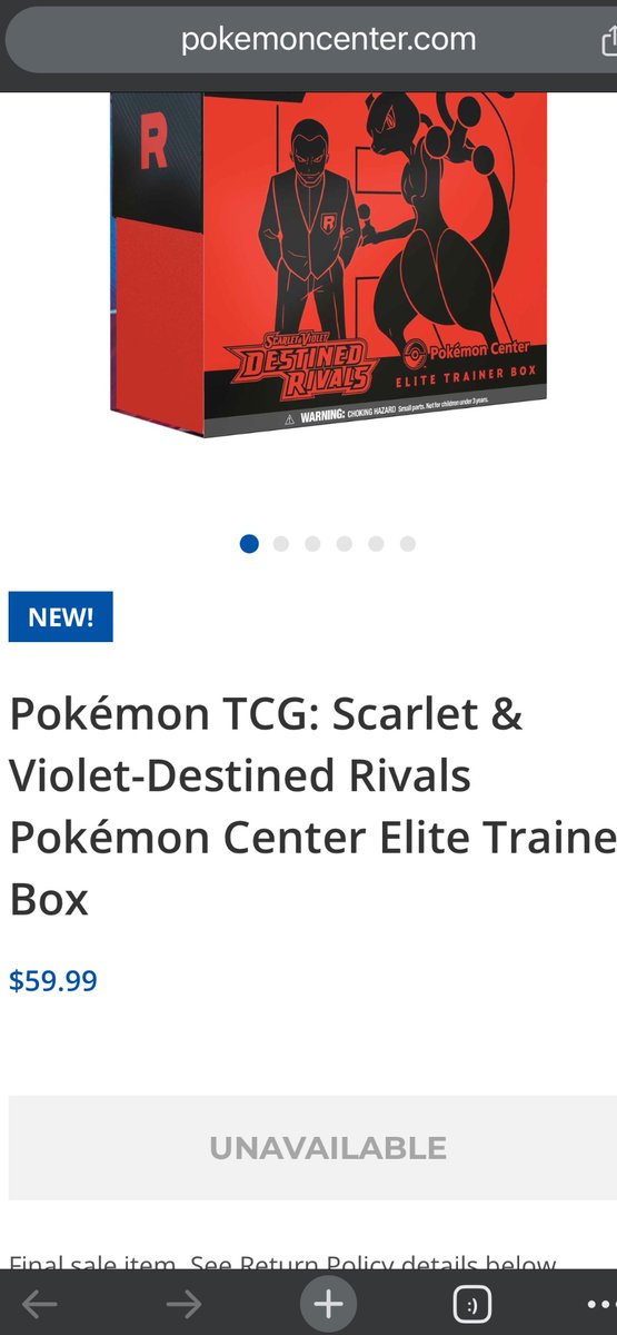 _PrincessLilo's tweet photo. @PokemonDealsTCG Sat here all day. Finally made it on the site. To this 😭😭😭 I guess my kiddos won’t know what they’re missing out on. https://t.co/YHOdAcSl0p