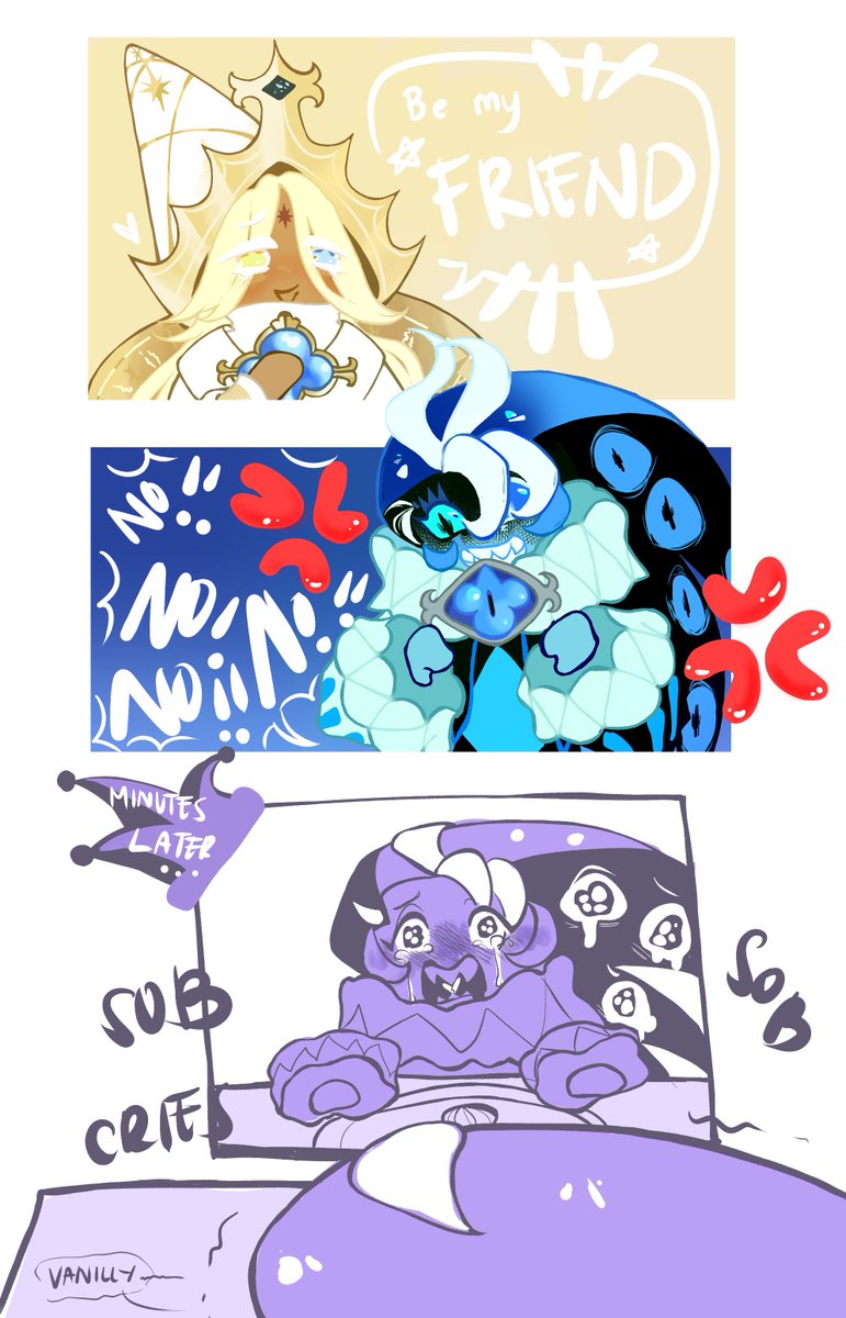 Denial and regret.

#crk #cookierunkingdom #cookierunkingdomfanart #purevanillacookie #shadowmilkcookie