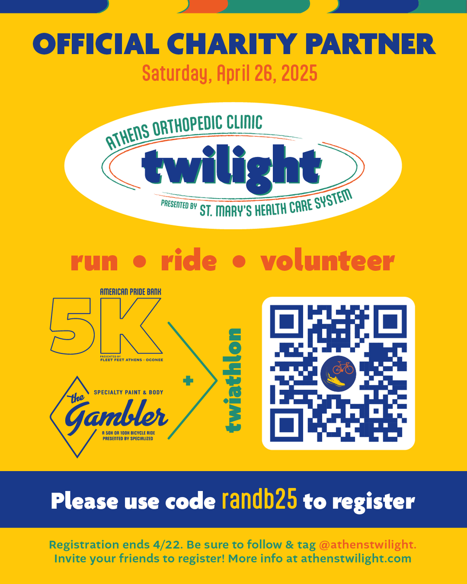 Want to join me for a 5K at this year's <a href="/AthensTwilight/">AOC Twilight Criterium p/b Michelob Ultra</a>? This year <a href="/redandblack/">The Red & Black</a> has been selected as an official charity partner — meaning we get a $25 donation for every registrant that uses our code "randb25"! Join me &amp; support our nonprofit newsroom! runreg.com/twilight-5k-run