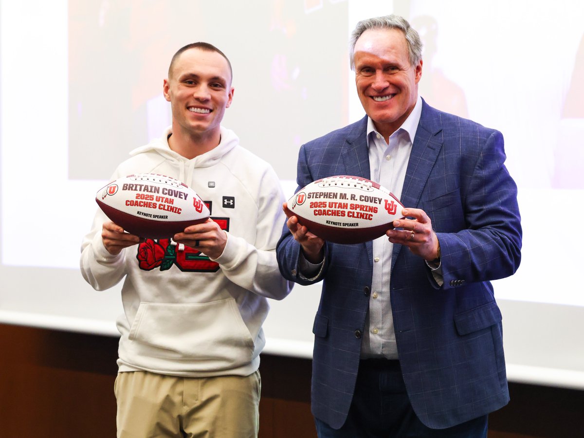 Utah_Football's tweet image. 𝐀𝐥𝐰𝐚𝐲𝐬 𝐠𝐫𝐞𝐚𝐭 𝐭𝐨 𝐡𝐚𝐯𝐞 𝐭𝐡𝐞 𝐂𝐨𝐯𝐞𝐲'𝐬 𝐛𝐚𝐜𝐤 𝐨𝐧 𝐜𝐚𝐦𝐩𝐮𝐬!

It was an honor to have Britain and Stephen M. R. Covey as our keynote speakers this past weekend! Thank you sharing your wisdom and experiences.