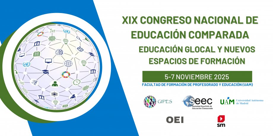 🎓 Como entidad colaboradora, desde la OEI invitamos a inscribirse en el XIX Congreso Nacional de Educación Comparada, que en esta edición abordará la "Educación Glocal y nuevos espacios de formación".

🗓️ 5 al 7 de noviembre
📍 <a href="/FaculEDUAM/">FACULTAD DE FORMACIÓN DEL PROFESORADO Y EDUCACIÓN</a> de la <a href="/UAM_Madrid/">UAM Autónoma Madrid</a>

🐦 ¡Aprovecha el