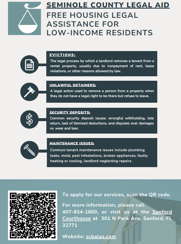 SeminoleClerk's tweet photo. Free legal advice housing program for low income residents of Seminole County at the Sanford courthouse. https://t.co/e6HCGiNlYD