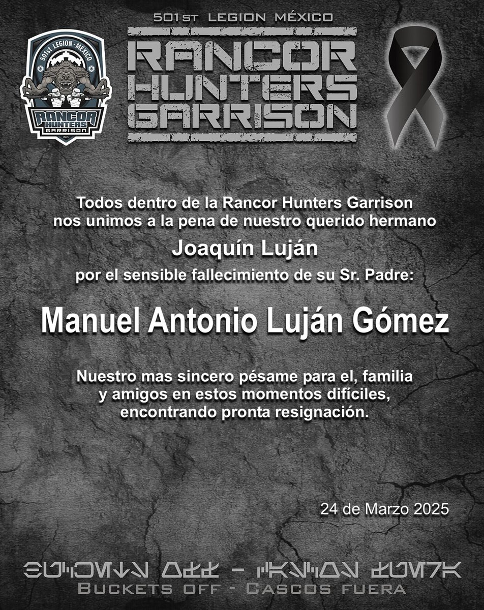 Lamentamos la gran pérdida de nuestro hermano Joaquín Luján.
Q. E. P. D.