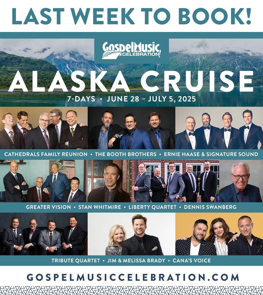 This is THE LAST WEEK TO BOOK! If you want to go, it’s deciding time! Find out more here: tributequartet.com/alaska