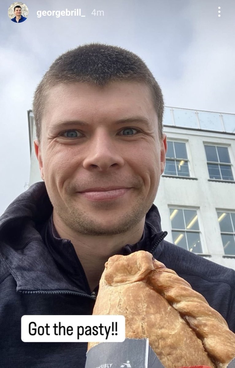 📣📍George’s Journey update!!
Our fantastic fundraiser George Brill has made it to St. Ives today on his #EndToEnd walk, and has grabbed himself a very well deserved Cornish pasty!! 

🤩Link below to donate to George’s #LongCovid Support fundraiser. ⬇️