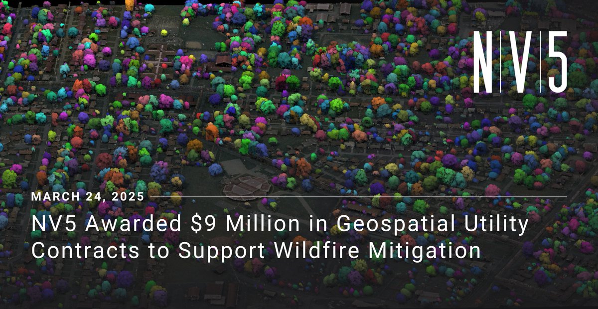 NV5 announced today that it has been awarded $9 million in recent contracts to support wildfire mitigation and resiliency efforts for major utility clients across the United States.  ir.nv5.com/news-events/ne…