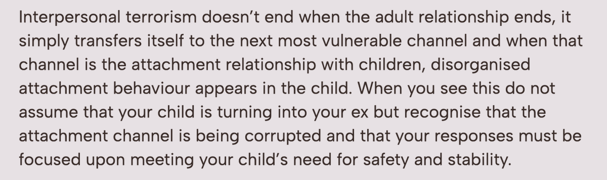 Managing safety in a post separation world depends upon you being able to mentalise how abusive ex partners will shift their focus from terrorising you to terrorising your chil(ren). karenwoodall.blog