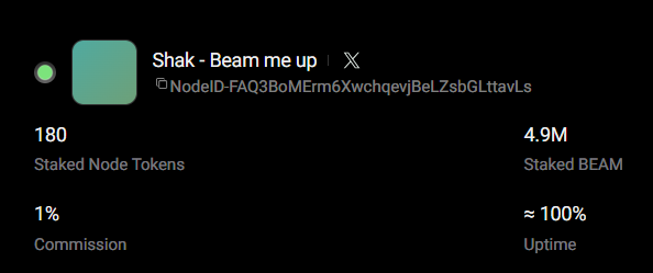 The $beam node is up and running😎