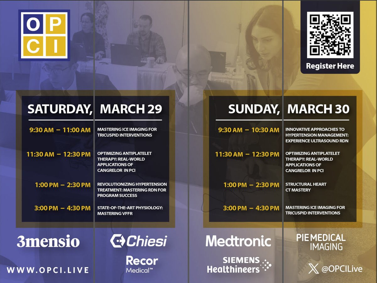 OPCI (@opcilive) on Twitter photo Don't miss OPCI's line up of intimate training workshops this weekend at #ACC.25 👉 opci.events/acc25. Connect with expert faculty including <a href="/DrAllenJ/">Allen Jeremias</a> <a href="/ESHLOF/">Evan Shlofmitz</a> <a href="/OKhaliqueMD/">Omar Khalique</a> <a href="/CathElectroSurg/">Jaffar Khan</a> <a href="/DoosupShin/">Doosup Shin</a> <a href="/rooshaparikh/">Roosha Parikh</a> <a href="/EricSecemskyMD/">Eric Secemsky MD MSc</a> <a href="/AkhilNarangMD/">Akhil Narang, MD</a> <a href="/jennifer_rymer/">Jennifer Rymer</a> Don't miss OPCI's line up of intimate training workshops this weekend at #ACC.25 👉 opci.events/acc25. Connect with expert faculty including <a href="/DrAllenJ/">Allen Jeremias</a> <a href="/ESHLOF/">Evan Shlofmitz</a> <a href="/OKhaliqueMD/">Omar Khalique</a> <a href="/CathElectroSurg/">Jaffar Khan</a> <a href="/DoosupShin/">Doosup Shin</a> <a href="/rooshaparikh/">Roosha Parikh</a> <a href="/EricSecemskyMD/">Eric Secemsky MD MSc</a> <a href="/AkhilNarangMD/">Akhil Narang, MD</a> <a href="/jennifer_rymer/">Jennifer Rymer</a>