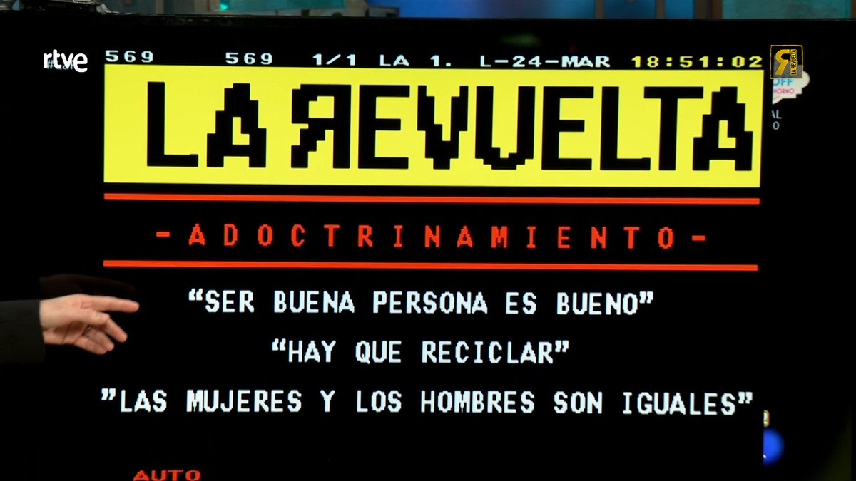 El adoctrinamiento. Página 569 del Teletexto #LaRevuelta