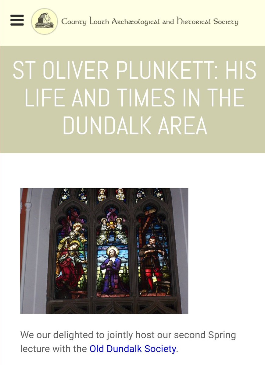 Our next lecture will take place in the County Museum in Dundalk, Thurs, April 10th, at 8pm and is jointly hosted with the Old Dundalk Society.
Speaker Tommy Burns will talk about St Oliver’s life in the Dundalk area.
clahs.ie/events/