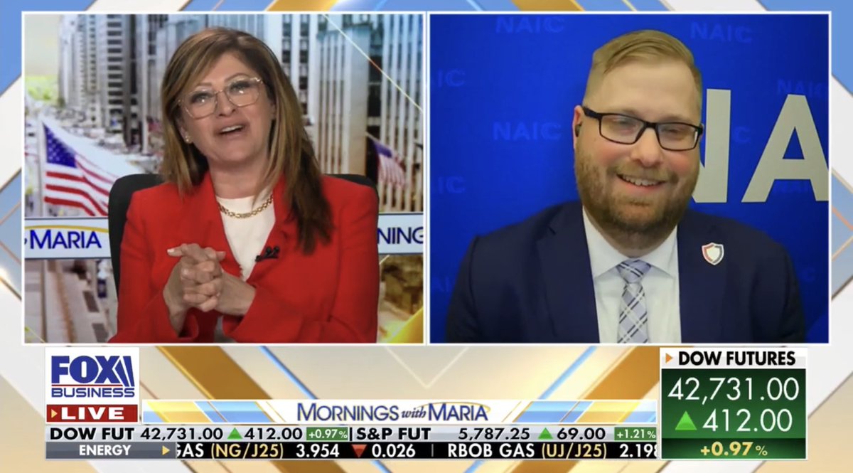 North Dakota Insurance Department (@ndid) on Twitter photo Commissioner Godfread was on <a href="/FoxBusiness/">FOX Business</a> with Maria Barteromo, talking about the state of the insurance industry in the U.S. Insurance commissioners are in Indianapolis for the <a href="/naic/">National Association of Insurance Commissioners</a> Spring National Meeting.
Watch the segment: bit.ly/4hCWO8k Commissioner Godfread was on <a href="/FoxBusiness/">FOX Business</a> with Maria Barteromo, talking about the state of the insurance industry in the U.S. Insurance commissioners are in Indianapolis for the <a href="/naic/">National Association of Insurance Commissioners</a> Spring National Meeting.
Watch the segment: bit.ly/4hCWO8k