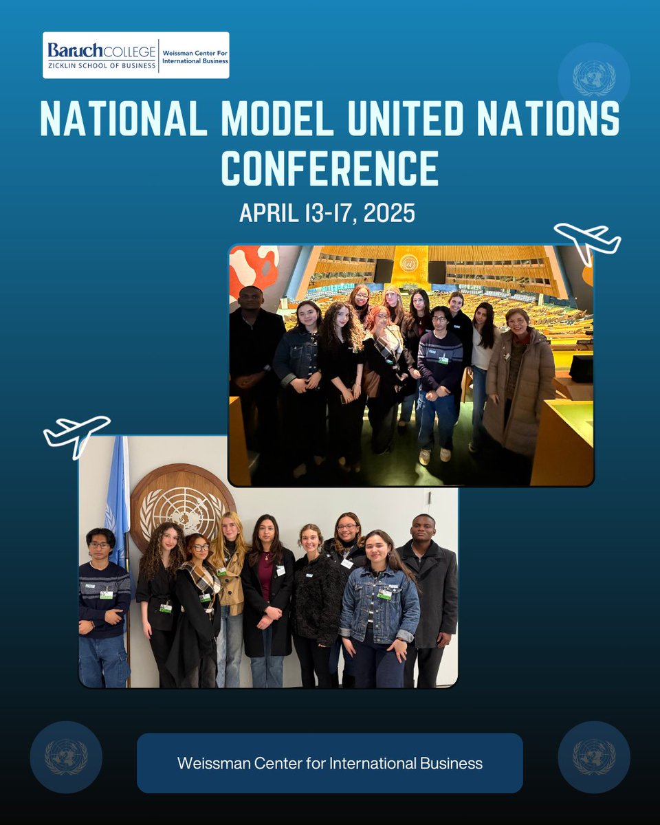 🏙️✨On March 21st, the Baruch Model UN Club toured the United Nations with their advisor Lene Skou. They will also attend the National Model UN Conference in NYC from April 13-17th, 2025.