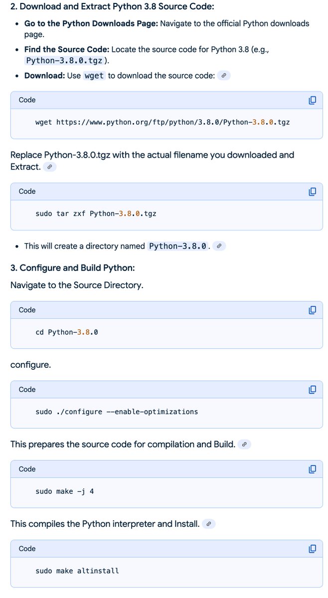 First time compiling Python3 on Raspberry pi5. It's pretty straightforward. The instructions from #googlegemini 
The last command is "$sudo make altinstall"