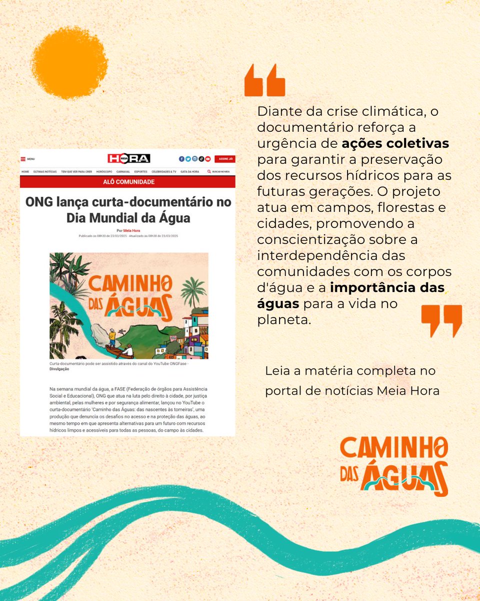 No domingo, 23 de março, a coluna da <a href="/PerifaConnect/">PerifaConnection</a> no jornal e portal de notícias “Meia Hora” publicou uma matéria sobre o lançamento do curta-documentário “Caminho das Águas: das nascentes às torneiras”.

*Esse projeto é possível graças ao apoio da <a href="/TinkerFdn/">Tinker Foundation</a>