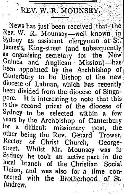 AustAnglican's tweet photo. 25 March 1909: consecration of William Robert Mounsey (1867-1952), @lambethpalace Chapel, to be fourth Bishop of Labuan and Sarawak, in which role he served until 1916. #anglican #116years Note the Australian connection @SoulAndTheCity @CCSLSydney https://t.co/7CCjCKdFlr