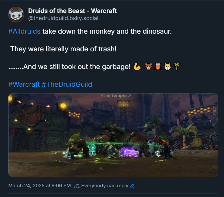 TheDruidGuild's tweet photo. Remember, you can follow our progress here! #Warcraft #alldruid https://t.co/WlwkoT9sEX