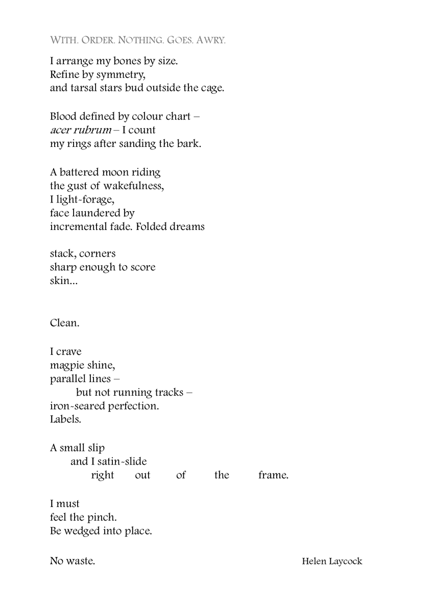 Good morning, <a href="/TopTweetTuesday/">TopTweetTuesday</a> poets, and welcome to our fab host <a href="/Citizen_Chris/">Chris Campbell</a>.
If I tell you that every single item in my home is ordered in some way (it works!), you'll get an idea of what I'm about. I have been brutal in cutting this down so I hope the sense remains.
#poetry