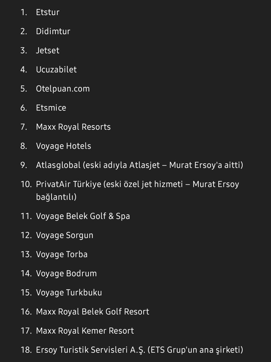 Etstur'un sahibi Bakan Ersoyların diğer şirketleri #BOYKOT #BoykotListesi