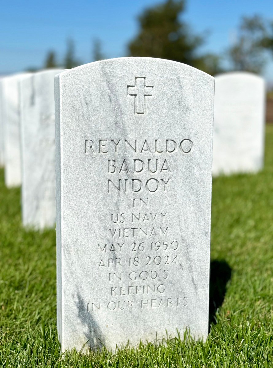 #VietnamVeteransDay
Reynaldo Nidoy  joined Navy 1969 as Stewardsman. Aboard USS New Orleans off Vietnam - fell, suffering  head trauma, 3-month coma. Buried Sac. Valley NC, 2024.
Post tribute: vlm.cem.va.gov/REYNALDOBADUAN…
#PreservingVeteranLegacy
