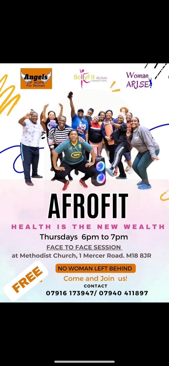 WomanAriseCICManchester (@womanarise7) on Twitter photo AFROFIT, becoming the best versions of ourselves💪🏾stop by whenever you can (address/details on last page)
#afrofitters #afrofitthursdaysessions #localinterventiongortonabbeyhealth #healthiswealth #viral #trending
<a href="/AngelsOfhopeFo1/">Angel's Of hope For Women</a> <a href="/BollyFit/">BollyFit Active CIC</a> AFROFIT, becoming the best versions of ourselves💪🏾stop by whenever you can (address/details on last page)
#afrofitters #afrofitthursdaysessions #localinterventiongortonabbeyhealth #healthiswealth #viral #trending
<a href="/AngelsOfhopeFo1/">Angel's Of hope For Women</a> <a href="/BollyFit/">BollyFit Active CIC</a>