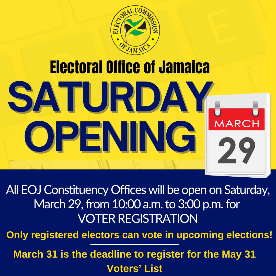 All EOJ constituency offices will be open this Saturday to facilitate VOTER REGISTRATION!