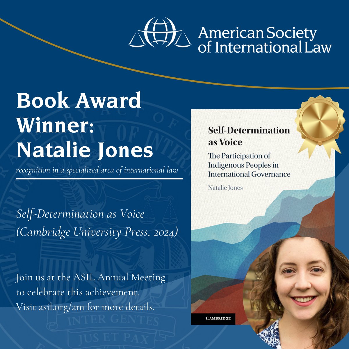 ASIL (@asilorg) on Twitter photo Join us at the 2025 #ASILAM to honor <a href="/nataliejon_es/">Dr Natalie Jones</a>, one of this year's book award winners!
Visit asil.org/am to learn more about the Annual Meeting and how to register. Join us at the 2025 #ASILAM to honor <a href="/nataliejon_es/">Dr Natalie Jones</a>, one of this year's book award winners!
Visit asil.org/am to learn more about the Annual Meeting and how to register.