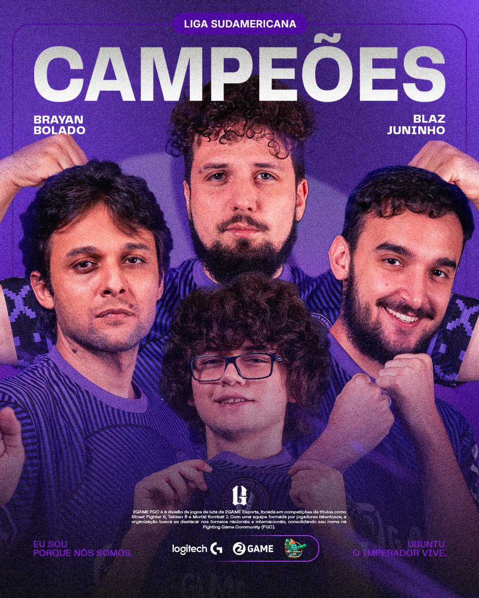 SOMOS CAMPEÕES DA 1º LIGA SUDAMERICANA DE SF6!  🏆💜

No ultimo final de semana, nosso time fez uma run perfeita e sem perder um único set, já estreamos fazendo história na primeira edição! 🔥

Parabéns a <a href="/FightersArg/">FightersArgentina</a> pela organização! 👏

#Go2Game