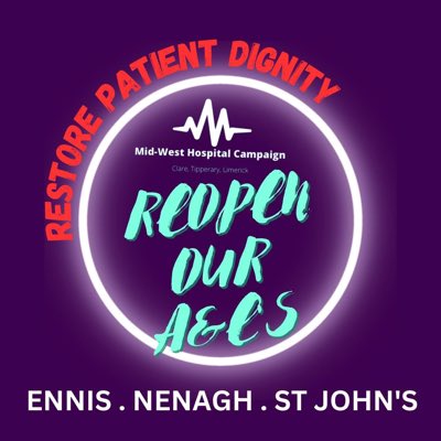 CampaignMWHC's tweet photo. #NewProfilePic #UHLIncrisis #midwesthealthemergency #CareCantWait #trolleycrisis #HealthEmergency #clare #OurHealthMatters #StrengthInUnity #EnoughIsEnough #tipperary #limerick #wearedying #ireland https://t.co/oXl2aFFGud