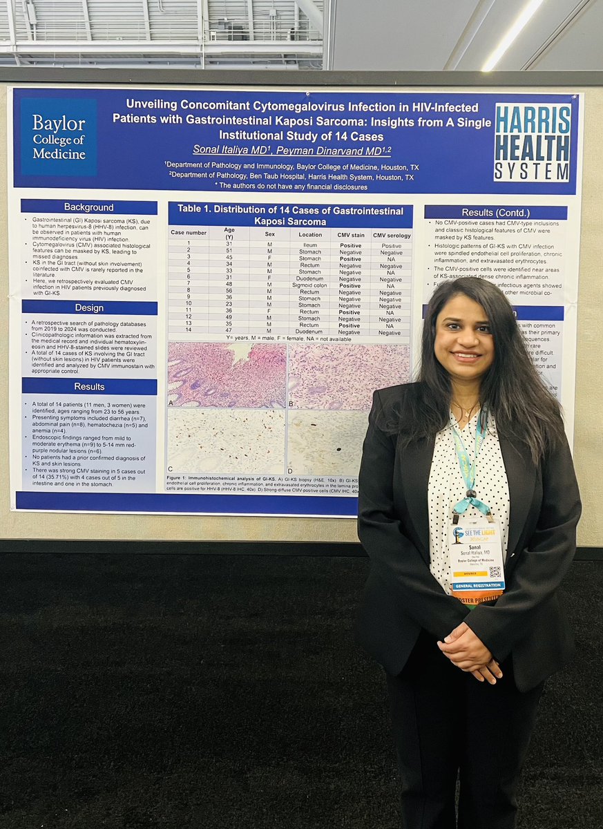 BCM_PathRes's tweet image. Proud of our residents @DrDilshadD @italiya_sonal @ChihoonAhnMD presentations at @TheUSCAP
Make sure to pass by our posters!
Special shout out to BCM medical student Kristen Oliviera
#USCAP2025