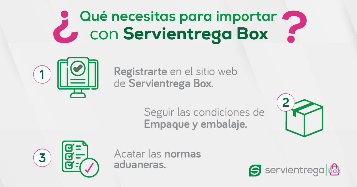 ServientregaBox's tweet photo. Ya estás listo para importar.🤩
¡𝗘𝗺𝗽𝗶𝗲𝘇𝗮 𝗮𝗾𝘂í, 𝗿𝗲𝗴í𝘀𝘁𝗿𝗮𝘁𝗲 𝘆𝗮!
https://t.co/DYJQsiNEyQ
#Importar #Servientregabox #Registros https://t.co/iqW9VIHXSa
