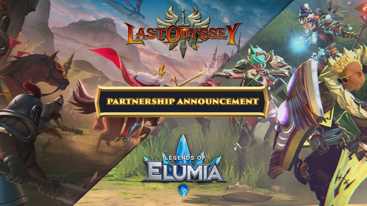 Heroes of Elumia, a new alliance emerges... ⚔️

🧭 We’re thrilled to unite with <a href="/LastOdyssey_io/">Last Odyssey ⚔️ Open Beta Test 2.0 - End</a>, the next-gen MMORTS forging its legacy on the <a href="/Ronin_Network/">Ronin</a>!

🙋‍♂️ Curious to know more? Stay tuned by joining our Discord!