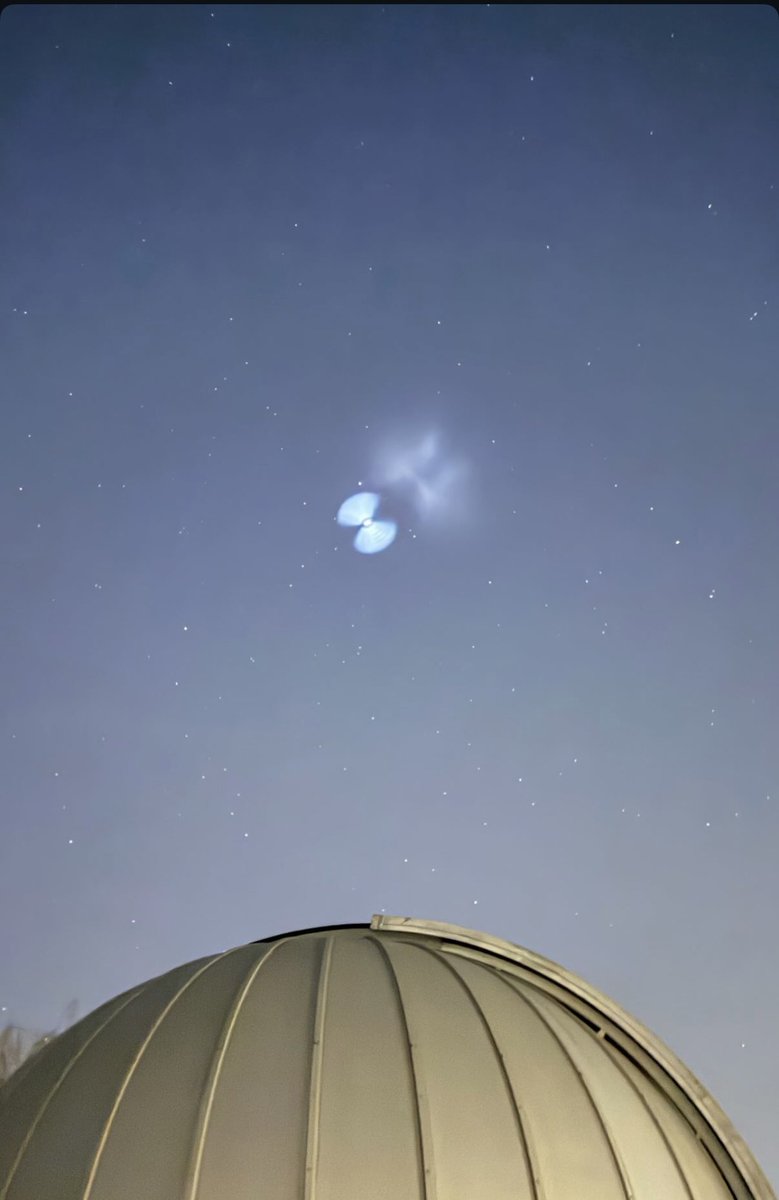 One of our students took these spectacular photos earlier this evening, showing what is thought to be fuel from a <a href="/SpaceX/">SpaceX</a> Falcon 9 rocket!