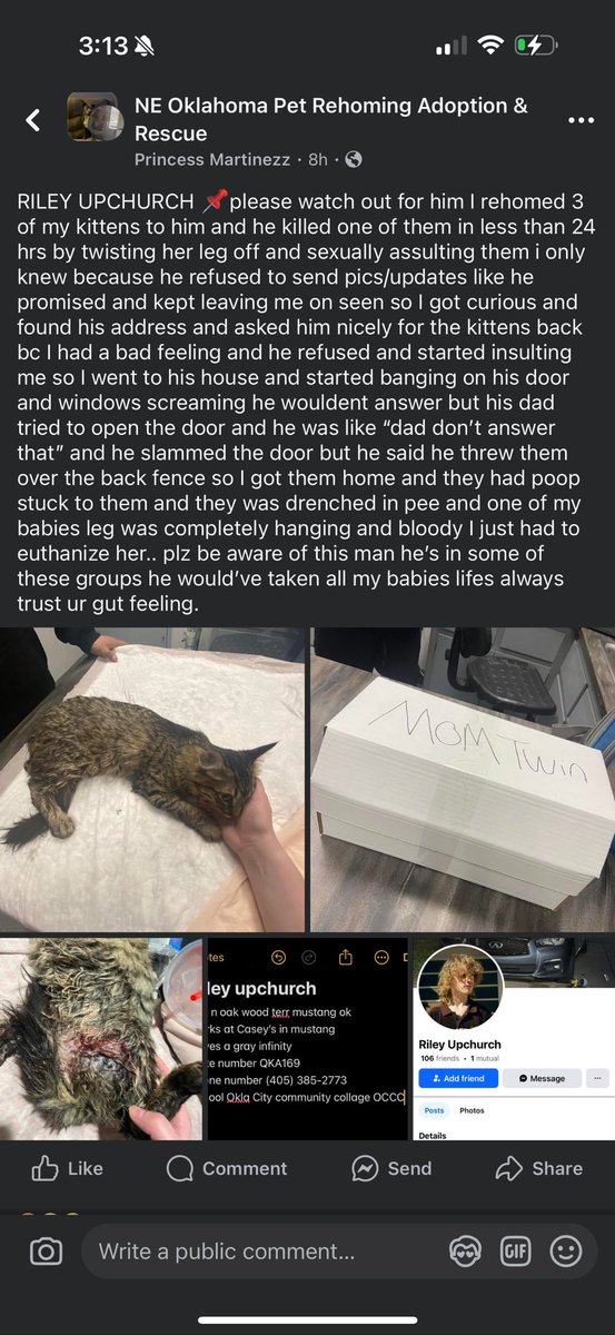 danokaat's tweet photo. IF YOU LIVE IN OKLAHOMA BEWARE OF THIS MAN RILEY UPCHURCH
@kfor @ASPCA @NEWS9 @CNN @deanna_thompson https://t.co/m332FsecX0