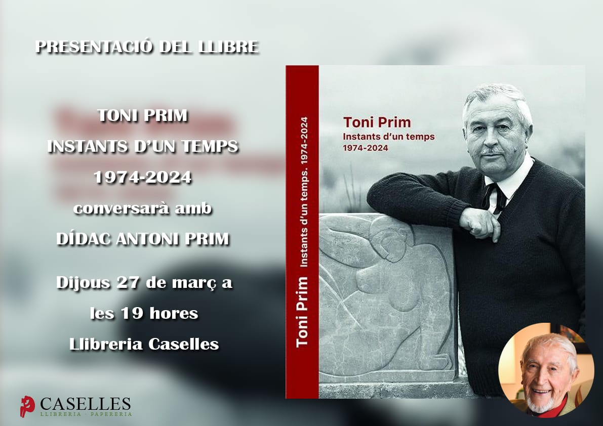 TONIPRIMfoto's tweet photo. Aquest dijous 27 de març a les 19:00h a la @caselles_llibreria, presentació del llibre 'TONI PRIM INSTANTS D’UN TEMPS 1974-2024'. Conversa a càrrec de l'autor, Toni Prim, i l'ajudant de producció, Didac A. Prim.

250 retrats de 275 personatges vinculats a #Lleida. Us hi esperem! https://t.co/0gXOIFdf2I