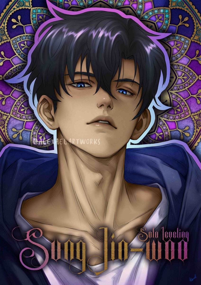 Sung Jin-Woo from Solo Leveling, holographic print on the way 🌀⚔️🌌