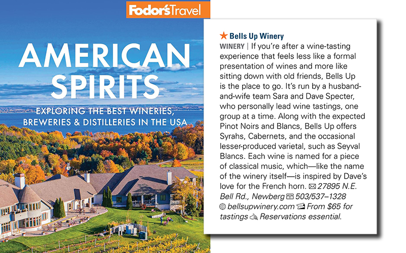 Fodor’s American Spirits: Exploring the Best Wineries, Breweries &amp; Distilleries says: “If you’re after a wine-tasting experience that feels less like a formal presentation of wines and more like sitting down with old friends, Bells Up is the place to go."

bellsupwinery.com/2025/01/03/fod…