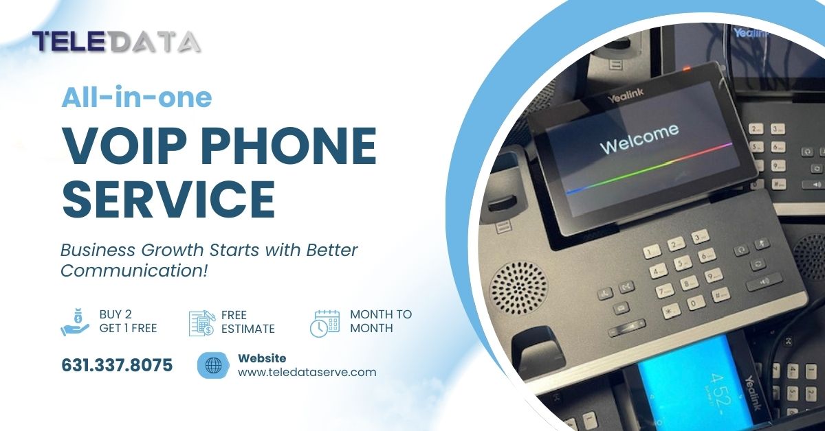 Teledataserve1's tweet image. 💼 Looking to upgrade your business phones? Buy 2 VoIP phones and get 1 FREE! Enjoy a free estimate and no long-term commitments. Call (631) 337-8075 or visit teledataserve.com today! #VoIP #BusinessTech #TeleDataServices