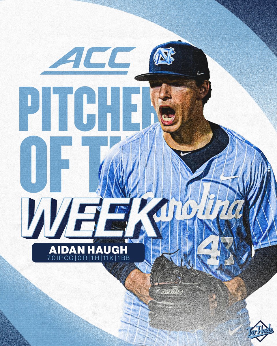 Carolina Baseball (@diamondheels) on Twitter photo Had to be Haugh π
Our guy has been named <a href="/ACCBaseball/">ACC Baseball</a> Pitcher of the Week following his one-hit, complete game shutout of BC on Sunday. Had to be Haugh π
Our guy has been named <a href="/ACCBaseball/">ACC Baseball</a> Pitcher of the Week following his one-hit, complete game shutout of BC on Sunday.